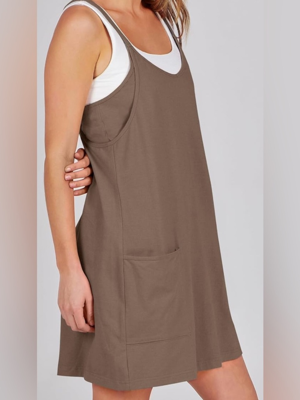 Women’s Coffee Athletic Dress With Body Shaper Attached Inside NWOT Size M - Picture 4 of 10